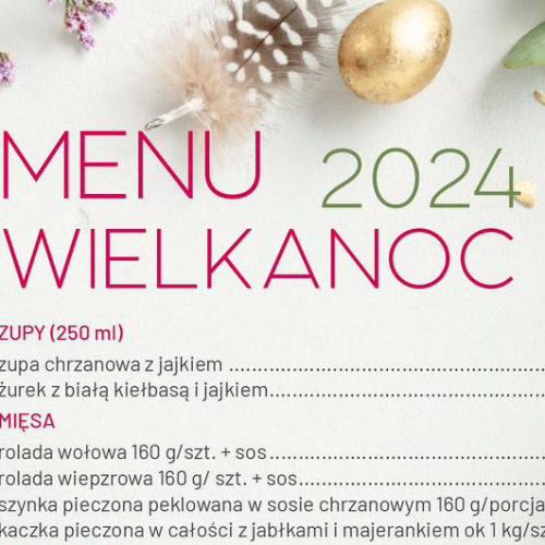 Stylowa bieruń menu